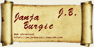 Janja Burgić vizit kartica